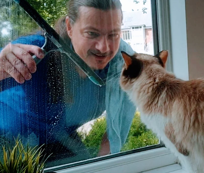 Traditional interior window cleaning